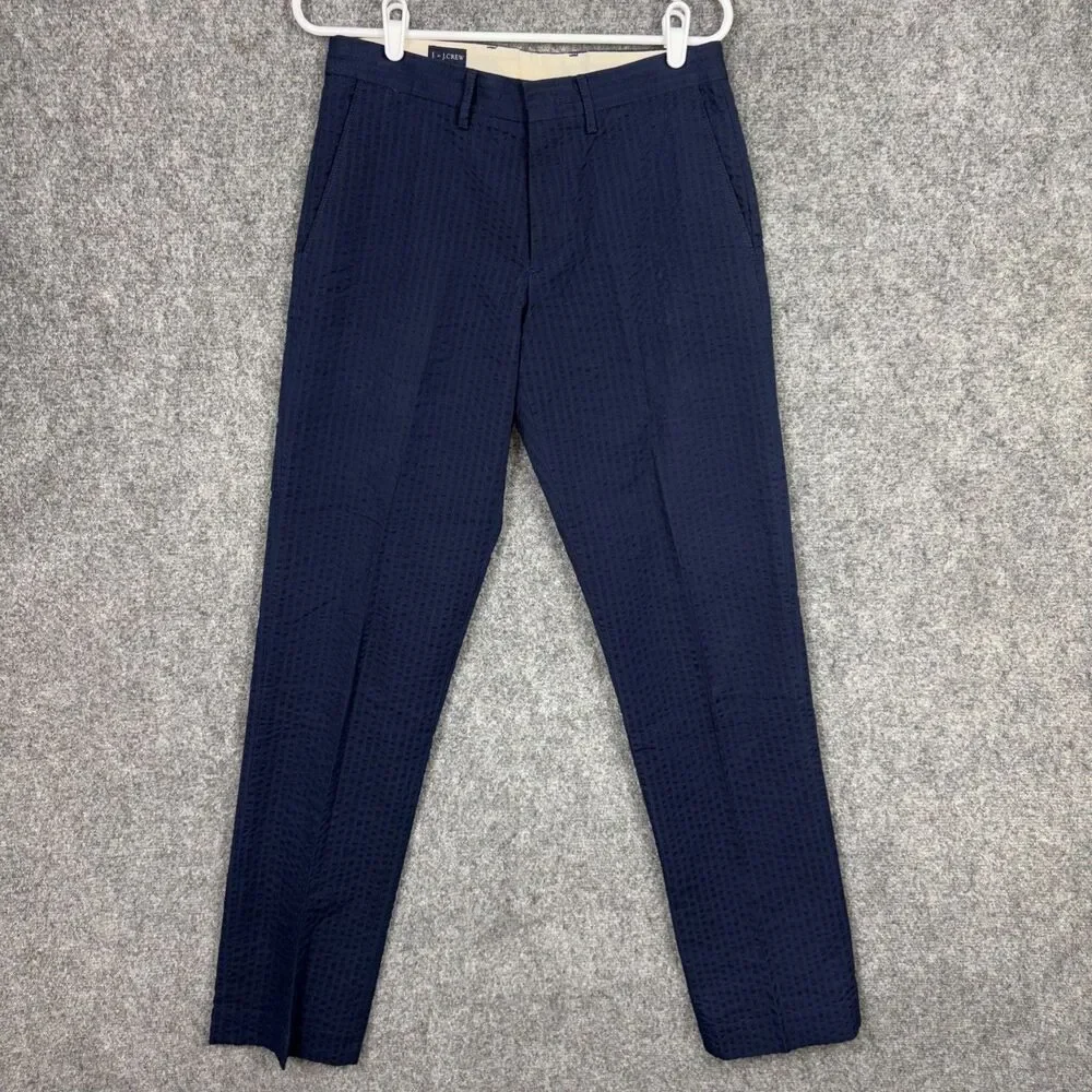 J by J.CREW Pants Mens Size 29 X 32 Blue Seersucker Slim Casual Tapered